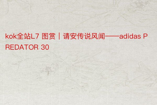 kok全站L7 图赏｜请安传说风闻——adidas PREDATOR 30