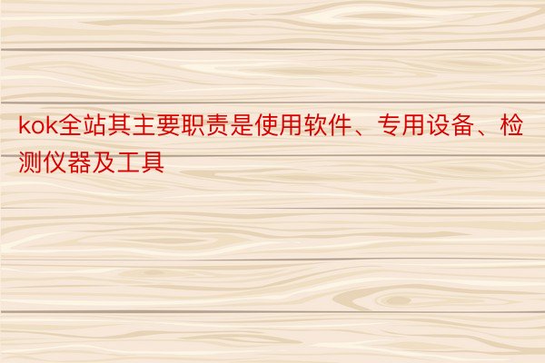 kok全站其主要职责是使用软件、专用设备、检测仪器及工具